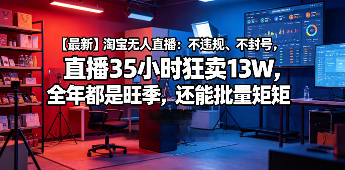 【最新】淘宝无人直播实战策略：全年可操作批量矩阵变现方法