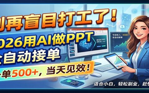 2026用AI做PPT自动化接单，一单5张+，副业当天见效