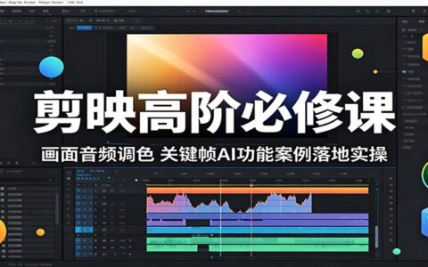 剪映高阶必修课：画面音频调色与关键帧AI功能案例变现实操