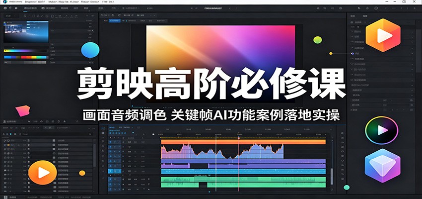 剪映高阶必修课：画面音频调色与关键帧AI功能案例变现实操