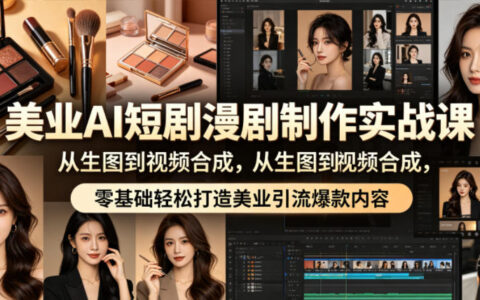 美业AI短剧漫剧制作实战课：从生图到视频合成，零基础掌握美业引流内容制作