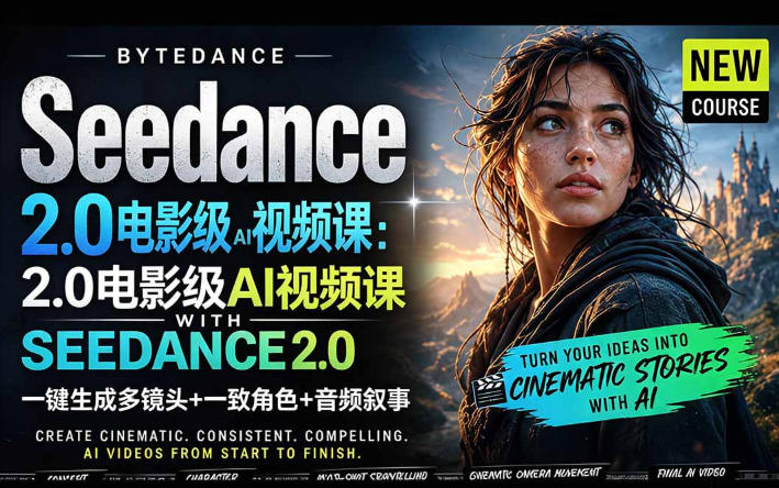 字节跳动Seedance 2.0 AI电影视频生成实战指南：一键制作多镜头+一致角色+音频叙事（中英字幕）