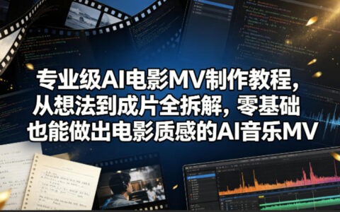 AI电影MV制作变现教程：零基础实战拆解，打造专业级音乐MV