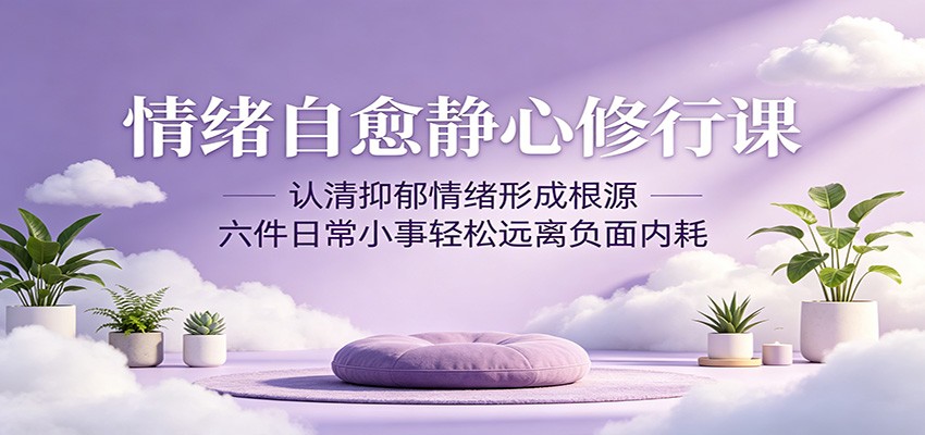 情绪自愈静心修行课：认清抑郁情绪形成根源，六件日常小事有效管理负面内耗