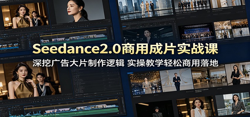 Seedance2.0广告大片实战课：深挖制作逻辑，实操教学高效商用应用