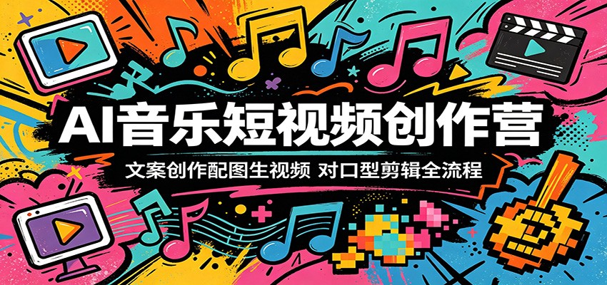 AI音乐短视频变现实操：文案创作配图生视频，对口型剪辑全流程指南