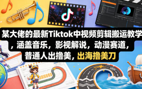 某大佬的TikTok视频剪辑实操教程：音乐、影视解说、动漫赛道变现指南