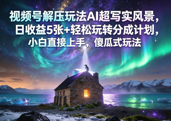 视频号AI超写实风景变现实操攻略：新手轻松玩转分成计划，被动收入方法