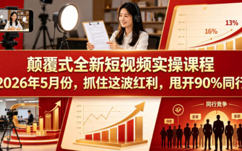 2026年5月短视频变现实战课程：抓住红利，领先同行策略