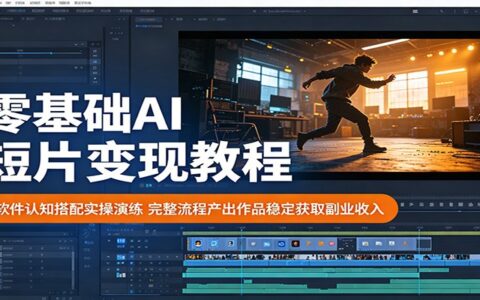 零基础AI短片变现：软件实操+提示词技巧，副业收入轻松拿