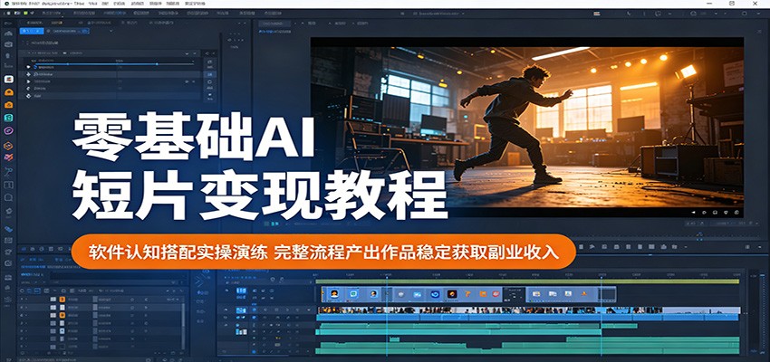 零基础AI短片变现：软件实操+提示词技巧，副业收入轻松拿