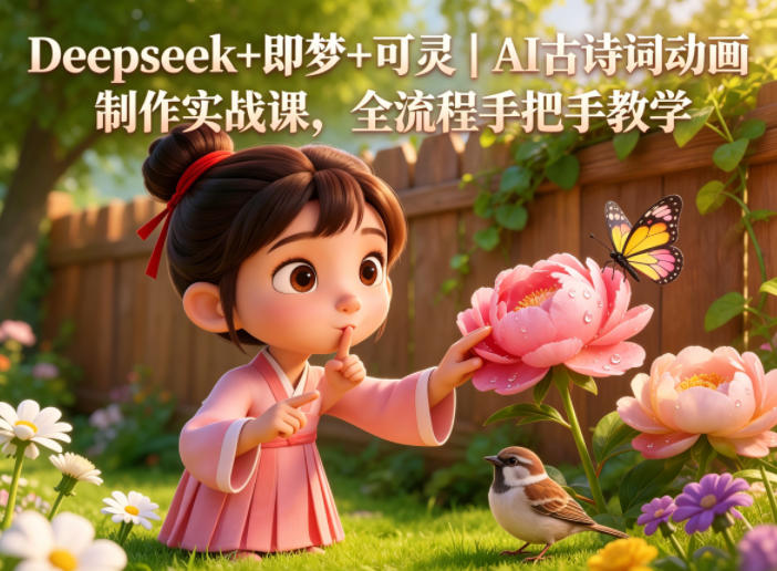 Deepseek+即梦+可灵｜AI古诗词动画制作实战课程：全流程教学指南