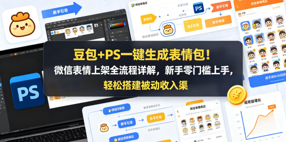豆包+PS表情包制作变现攻略：微信上架全流程拆解，新手零门槛实战被动收入项目