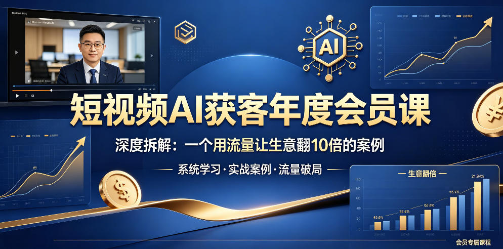短视频AI获客年度会员课,深度拆解,流量倍增生意增长案例 短视频AI获客年度会员课,深度拆解,流量倍增生意增长案例