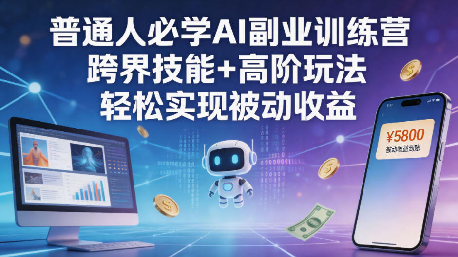 普通人AI副业训练营：跨界技能+高阶玩法被动收入实战指南