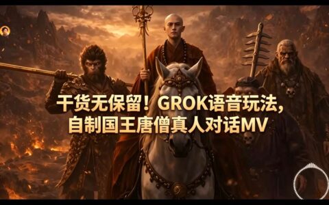 GROK语音实战：自制国王唐僧真人对话MV变现攻略