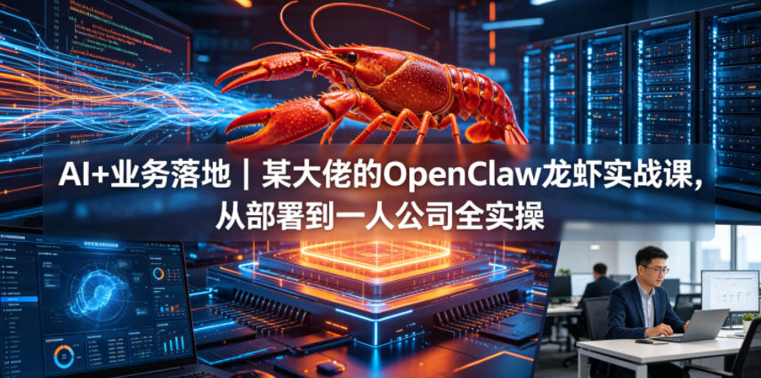 AI+业务落地｜OpenClaw小龙虾实战教程：从部署到一人公司全实操