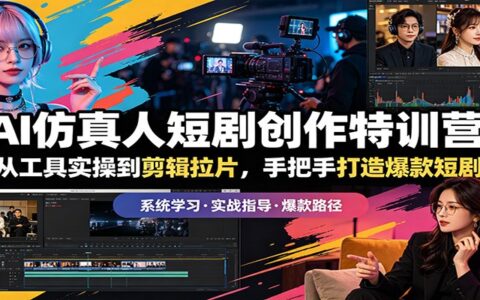 AI仿真人短剧创作实战课程：从工具实操到剪辑，手把手打造变现短剧