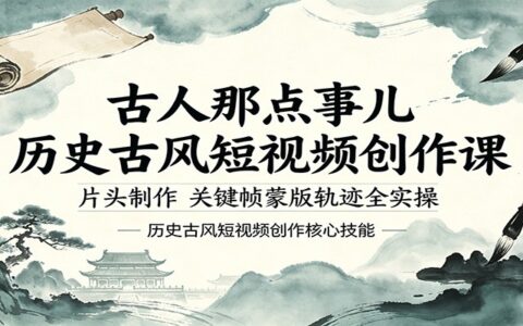 古人那点事儿历史古风短视频创作实战：片头制作、关键帧蒙版轨迹全实操指南