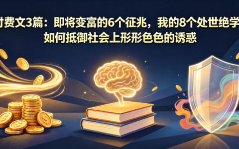 付费文3篇：财富积累的6个信号，我的8个处世方法，如何应对社会上的各种诱惑