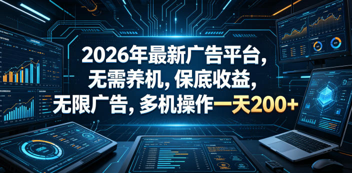 2026年最新广告赚钱平台,无需养机保底收益高,无限广告多机操作一天200方法自动提现 2026年最新广告赚钱平台,无需养机保底收益高,无限广告多机操作一天200方法自动提现
