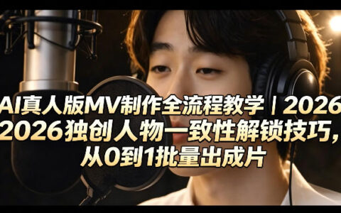 AI真人版MV制作实操指南：实测人物一致性技巧，从0到1批量产出变现策略