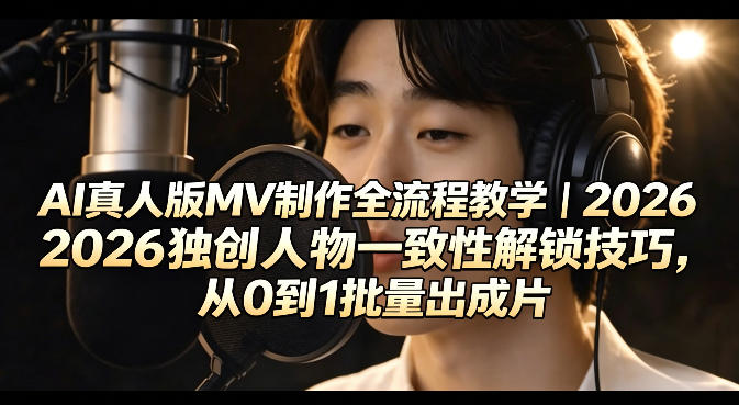 AI真人版MV制作实操指南：实测人物一致性技巧，从0到1批量产出变现策略