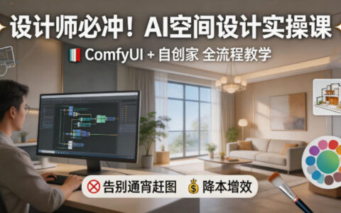 设计师AI空间设计实战教程：ComfyUI+自创家全教学，高效工作变现攻略