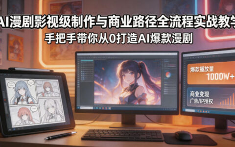 AI漫剧影视级制作与商业变现全流程实战教程：从0打造AI热门漫剧案例
