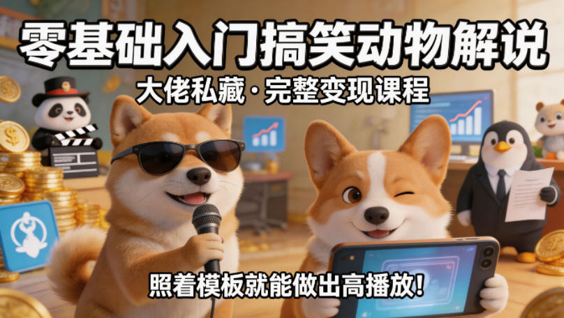 零基础搞笑动物解说变现教程：完整模板实操指南，提升播放量实战策略