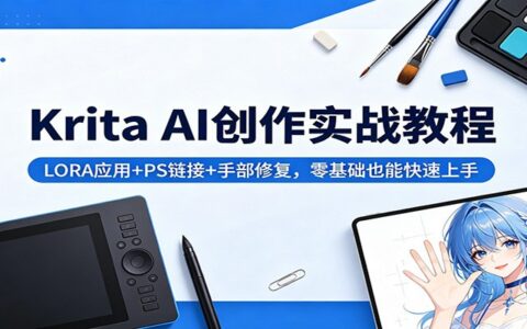 Krita AI创作变现实战教程：LORA应用+PS链接+手部修复，新手轻松上手