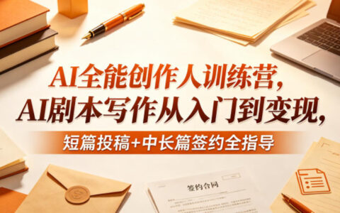 AI全能创作人训练营：AI剧本写作从入门到变现的实操指南，短篇投稿+中长篇签约全攻略