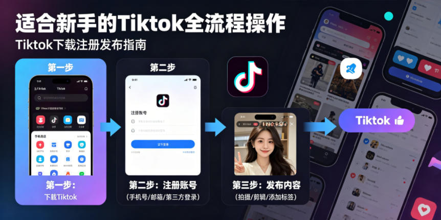 TikTok新手全流程操作:下载注册发布与刷机教程 TikTok新手全流程操作:下载注册发布与刷机教程