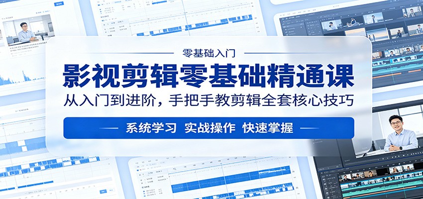 影视剪辑零基础变现课：从入门到进阶，实战掌握核心技巧