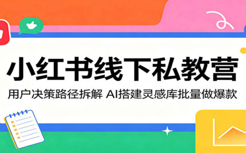 小红书线下私教营：用户决策路径拆解与AI灵感库批量变现实战