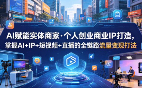 AI赋能实体商家创业IP：抖音短视频直播带货全链路流量变现打法