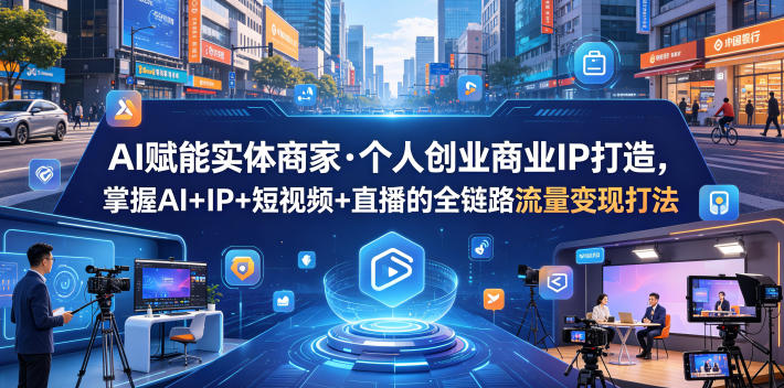 AI赋能实体商家创业IP：抖音短视频直播带货全链路流量变现打法