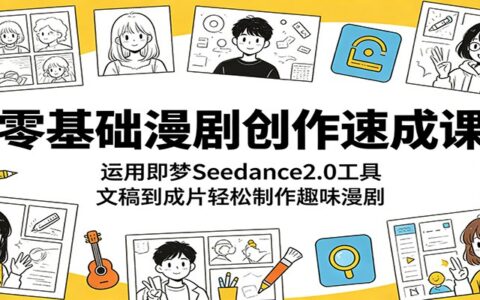 零基础漫剧创作教程：即梦Seedance2.0和剪映AI工具，从文稿到成片轻松制作趣味漫剧