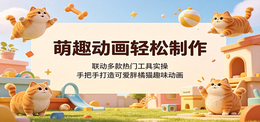 萌趣动画制作教程，联动多款热门工具实操，手把手打造可爱胖橘猫趣味动画