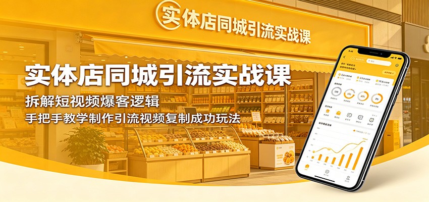 实体店同城引流实战课：短视频爆客逻辑+实操模板，手把手教你引流获客