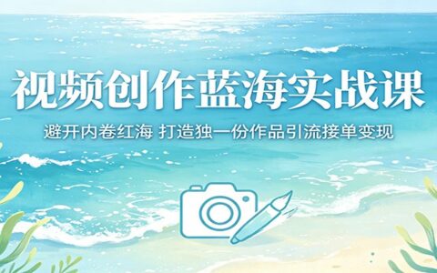 视频创作蓝海实战课：避开竞争红海，打造独特作品引流变现策略