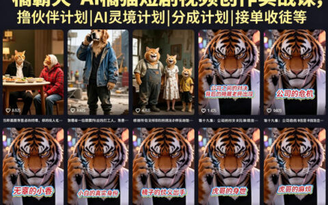 橘霸天·AI橘猫短剧视频创作实战课：伙伴项目 | AI项目 | 收益策略 | 培训指导