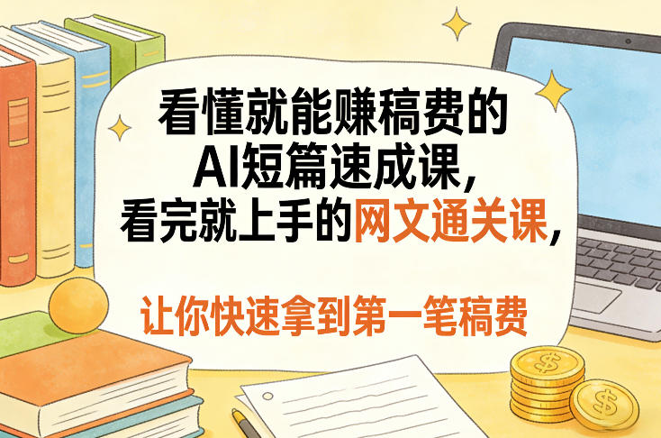 AI短篇入门课+网文实战课：开启写作变现首笔稿费（5月更新版）