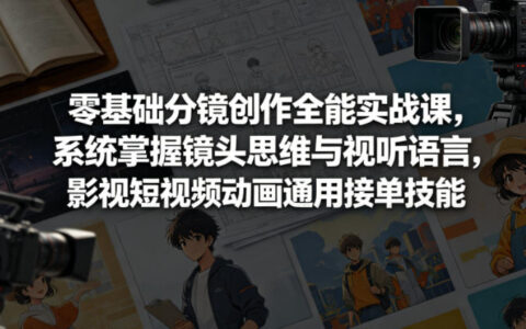 零基础分镜创作全能实战课：系统掌握镜头思维、视听语言与剪辑技巧，影视短视频动画通用分镜教程