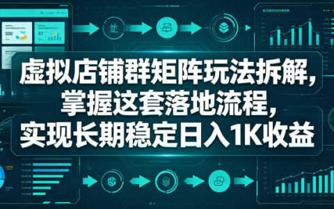虚拟店铺群矩阵玩法拆解，掌握这套落地流程，实现长期稳定被动收入