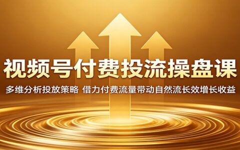 2026 视频号付费投流操盘课：微信豆起号与自然流撬动策略
