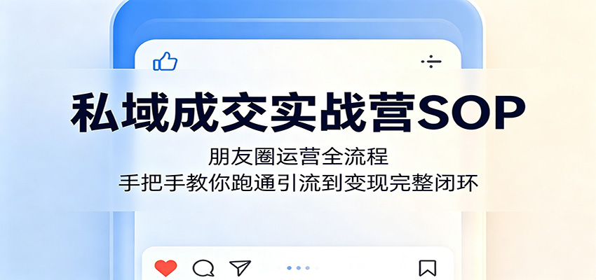 私域成交实战攻略：朋友圈运营全流程，实操指南带你打通引流到变现闭环