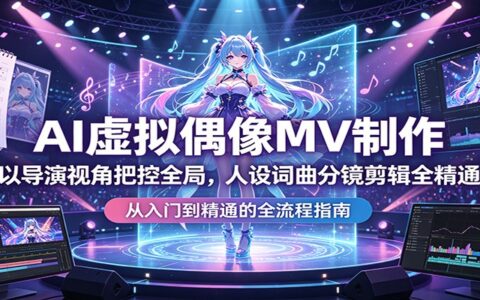 AI虚拟偶像MV制作：导演视角掌控全流程，人设词曲分镜剪辑变现实战