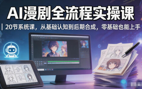 AI漫剧变现全流程实操课｜20节系统课，从基础认知到后期合成，零基础也能上手