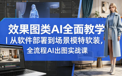 AI效果图全流程实战课：从软件部署到场景设计，变现指南与案例拆解